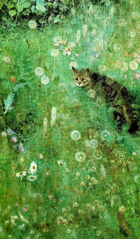 bruno liljefors katt pa blommande sommarang China oil painting art